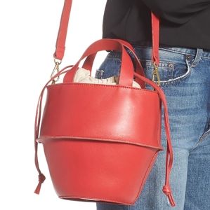 Madewell Red The Austin Crossbody bucket Bag